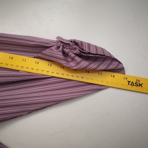 DCC Stretch Junior Plus Ladies Purple Black & White Striped Zipper Closure Shirt - Picture 7 of 8